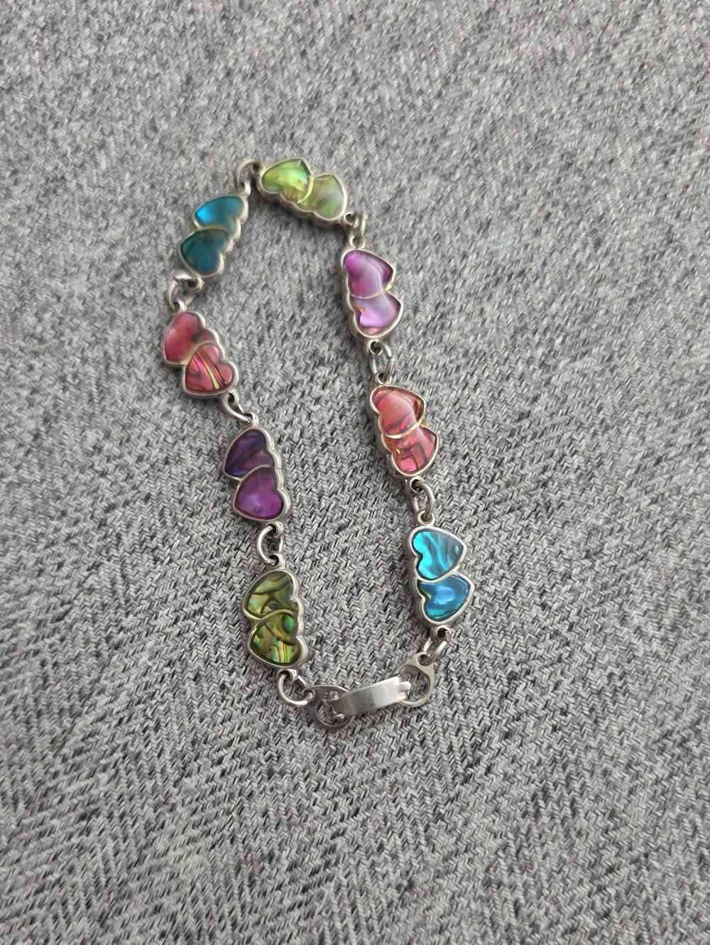 Multicolor Heart Link Bracelet - Women Jewelry